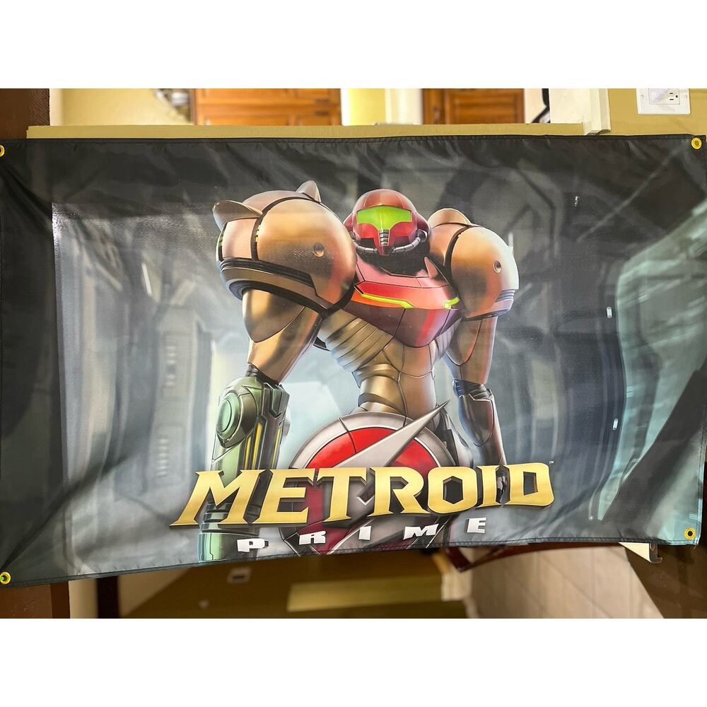 Metroid Prime 5ft Samus Flag Nintendo Gamecube 2002 Banner Poster